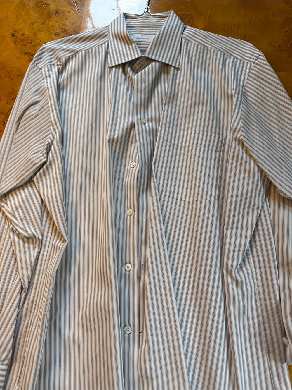 Ermenegildo Zegna Men's Stripe Dress Shirt - Light Blue & White